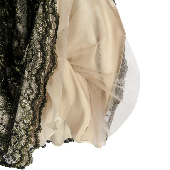 Jessica Simpson Black & Gold Lace A-Line Mini Dress Formal Size 2 - Picture 5 of 7